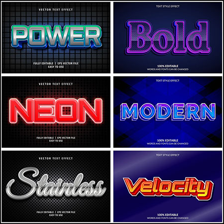 7款创意艺术字3D立体艺术字文本样式矢量模版48