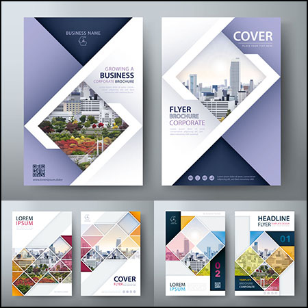 3套创意企业文化传单封面第一素材网矢量模板精选