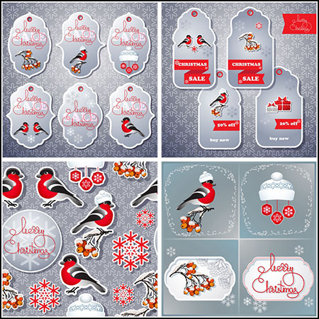 10款圣诞节插图标签吊牌第一素材网矢量插图精选