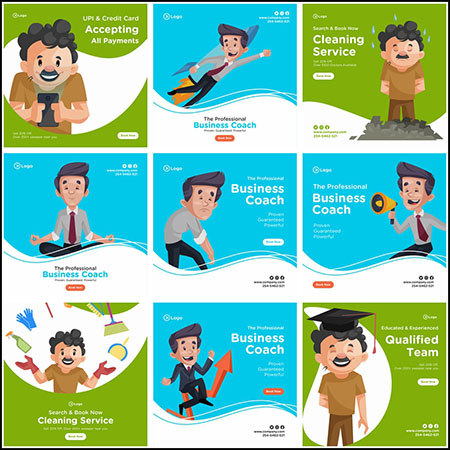 10款商业信息图表插图清洁卫生第一素材网矢量插图精选