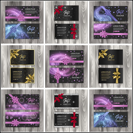 8套打折卡礼券卡片第一素材网矢量模板精选