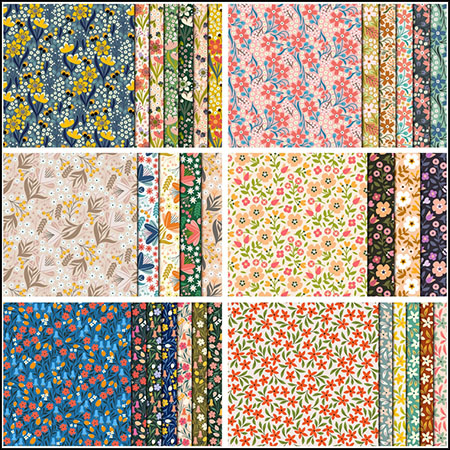 6套漂亮的小碎花花卉无缝图案背景第一素材网矢量素材精选