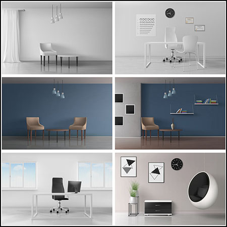 8款卧室室内平面壁画装饰品展示样机第一素材网矢量素材精选