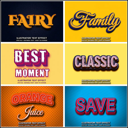 15款创意艺术字3D立体艺术字文本样式矢量模版65