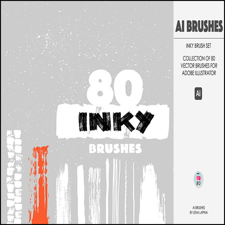80个铅笔刷、油漆刷、笔触等AI矢量笔刷
