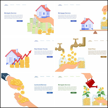 8款互联网金融金币比特币网页登陆页插图第一素材网矢量素材精选