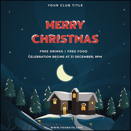 圣诞节派对活动宣传海报传单横幅第一素材网矢量模板精选