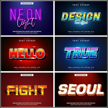 8款创意艺术字3D立体艺术字文本样式矢量模版80