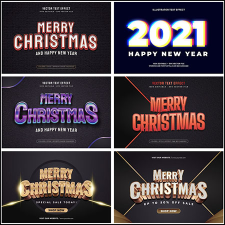 8款创意艺术字3D立体艺术字文本样式矢量模版81