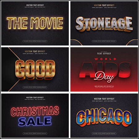 8款创意艺术字3D立体艺术字文本样式矢量模版83