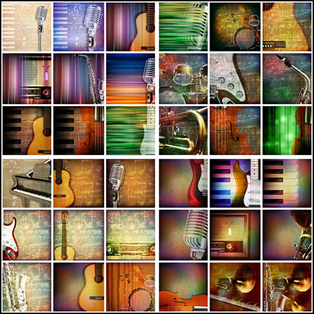 50款音乐乐器抽象背景素材