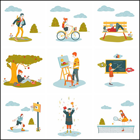 20款教育学习运动主题PNG/SVG/AI第一素材网矢量插图精选