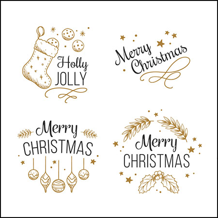 6款圣诞节复古徽章标志第一素材网矢量素材精选