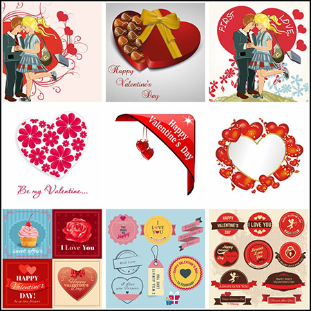 11款情人节促销打折横幅海报插图第一素材网矢量素材精选