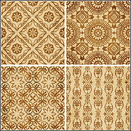 7款欧式棕色复古纹理无缝背景图案第一素材网矢量素材精选