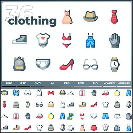 36个衣服和配饰Icons图标