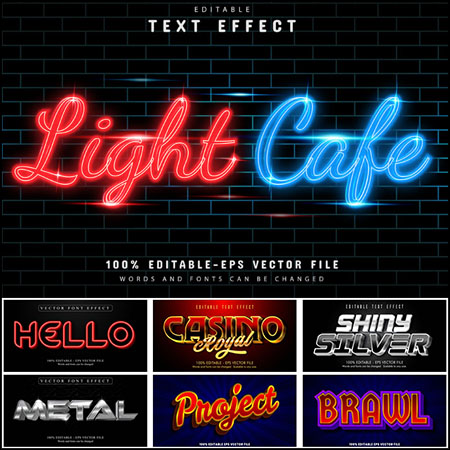 8款创意艺术字3D立体艺术字文本样式矢量模版108