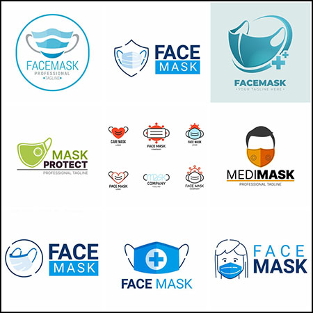 15款口罩LOGO标志矢量徽标