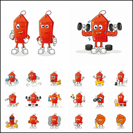 19款拟人化卡通标签第一素材网矢量素材精选