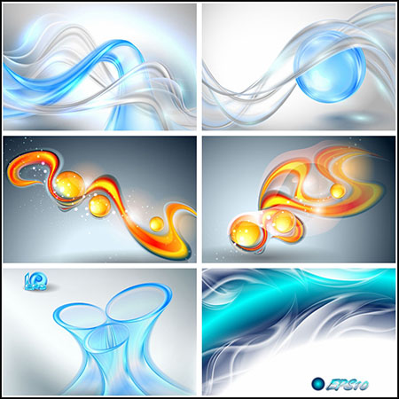 14款彩色动感立体线条第一素材网矢量背景精选