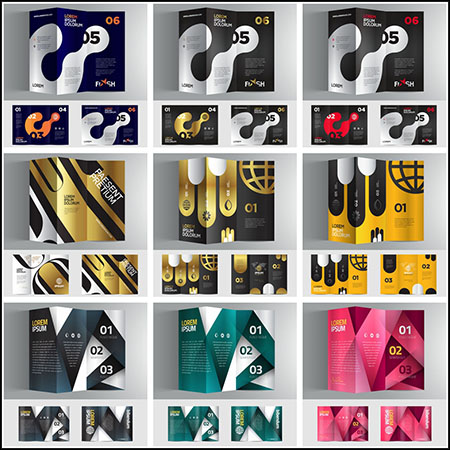 12款三折页企业宣传小册子第一素材网矢量模板精选