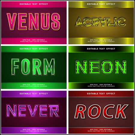 7款创意艺术字3D立体艺术字文本样式矢量模版117