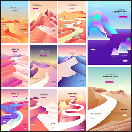 11款唯美自然风景第一素材网矢量插图精选