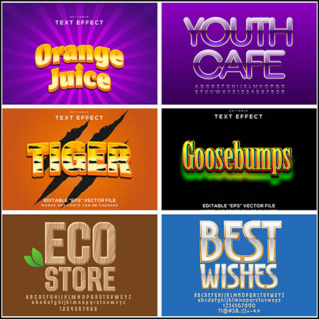 6款创意艺术字3D立体艺术字文本样式矢量模版118