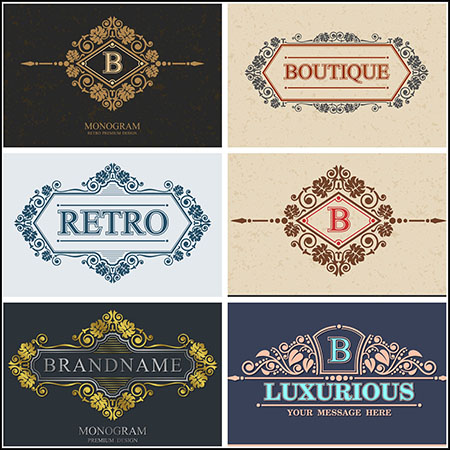 9款欧式花纹图案LOGO徽标标志第一素材网矢量素材精选