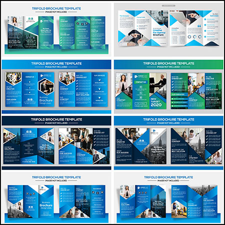 10套企业宣传介绍三折页小册子第一素材网矢量模板精选