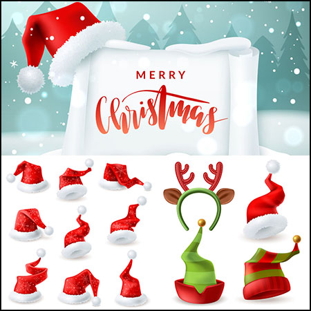 6套圣诞节圣诞帽第一素材网矢量素材精选