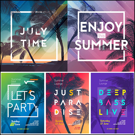 8款夏季派对传单海报第一素材网矢量模板精选
