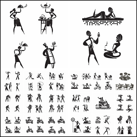 25套人物象形图人物剪影第一素材网矢量素材精选