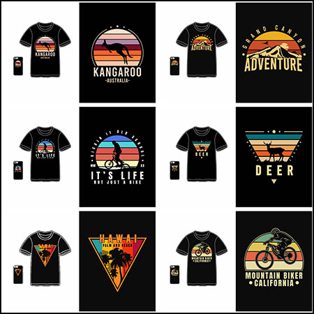 12款T恤印染图案第一素材网矢量素材精选