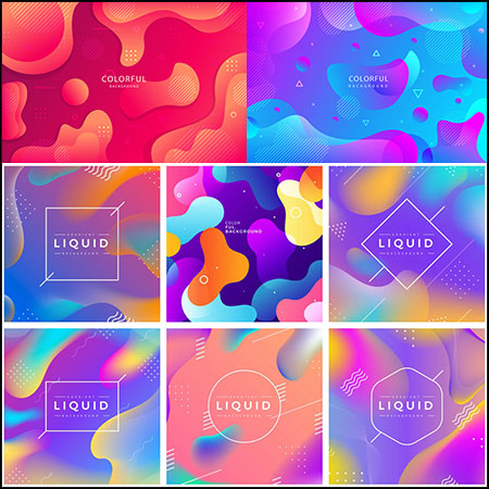 8款流体几何图形抽象背景第一素材网矢量素材精选