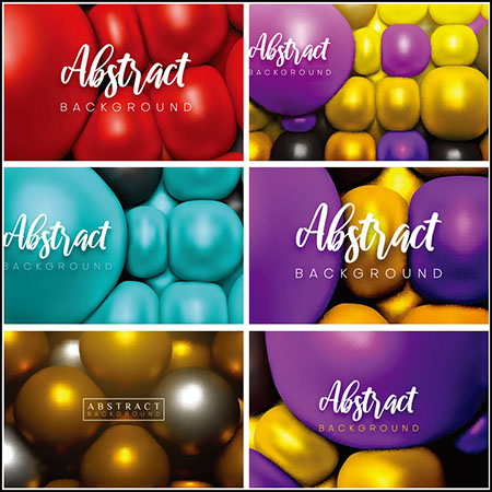 7款带有光泽挤压的3D球体抽象背景第一素材网矢量素材精选