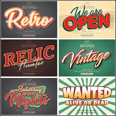 8款创意艺术字3D立体艺术字文本样式矢量模版121