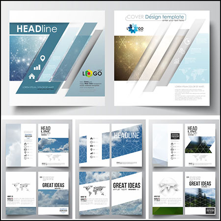 20款企业介绍宣传折页封面第一素材网矢量模板精选