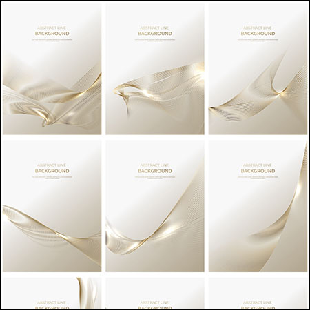 20款抽象纹理金色线条装饰海报背景AI第一素材网矢量素材精选