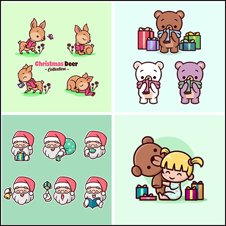 10套可爱卡通动物第一素材网矢量插图精选