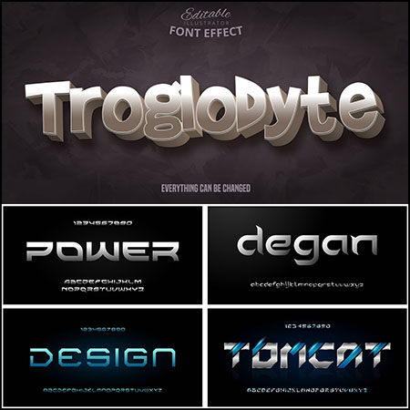 8款创意艺术字3D立体艺术字文本样式矢量模版127