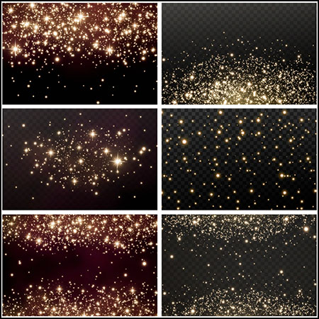 11款闪烁的金色星光第一素材网矢量背景精选