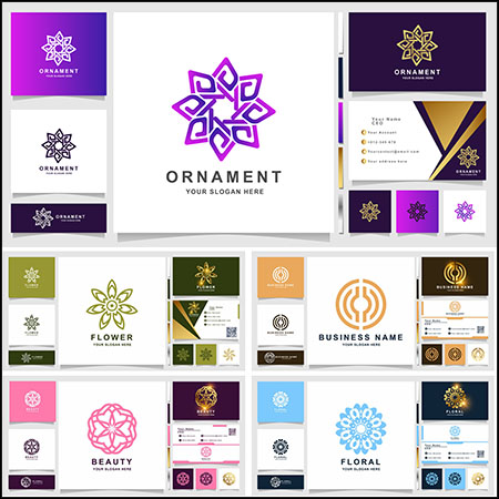 8款欧式剪纸花卉LOGO企业标志第一素材网矢量素材精选