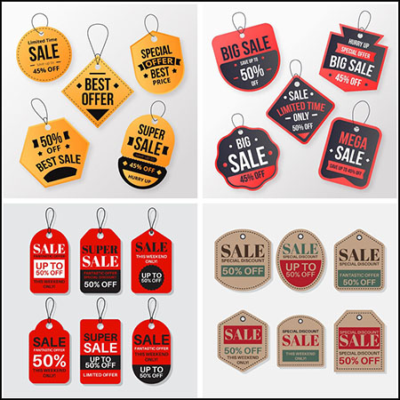7套商场商品销售促销打折标签第一素材网矢量素材精选