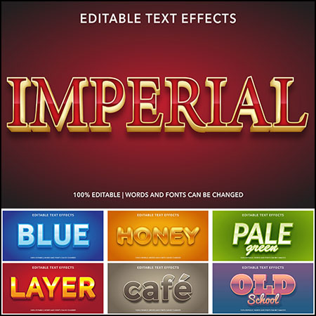 8款创意艺术字3D立体艺术字文本样式矢量模版132