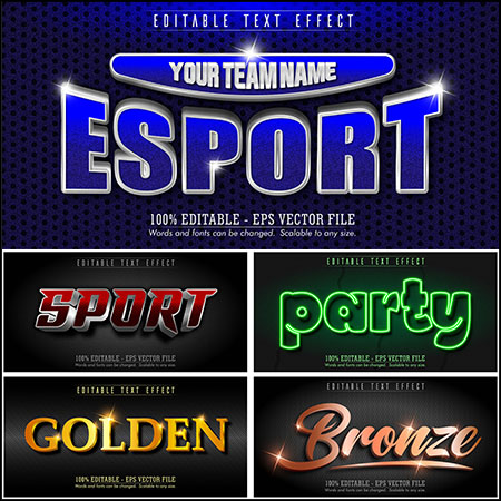 8款创意艺术字3D立体艺术字文本样式矢量模版133