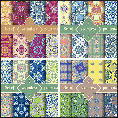 5套欧式花纹无缝图案背景第一素材网矢量素材精选