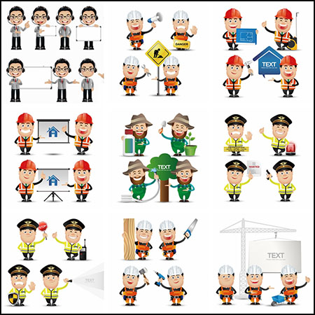 10套各种行业可爱卡通人物第一素材网矢量素材精选