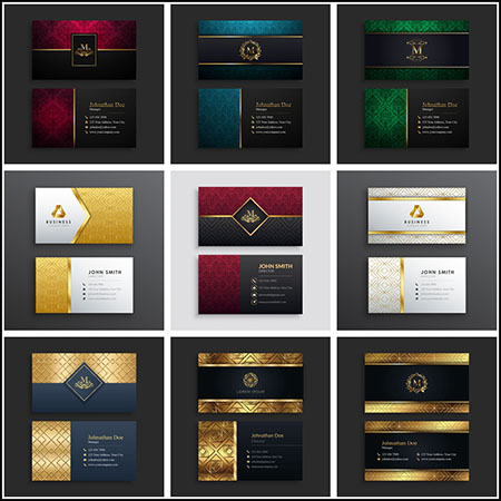 13套大气企业个人名片第一素材网矢量模板精选