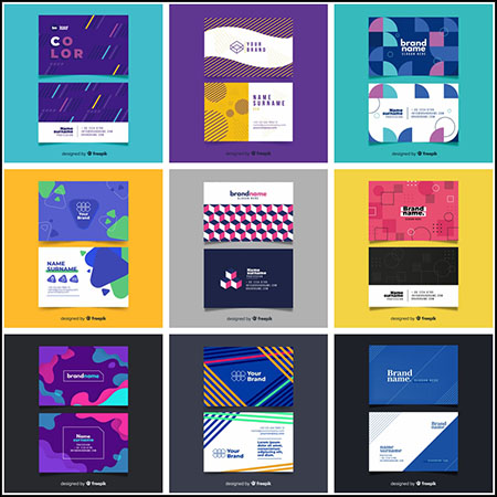 10款几何抽象个人企业名片第一素材网矢量素材精选